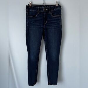 American Eagle Next Level Stretch Jegging, Dark Indigo, 6 short